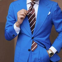 wide peaked lapel royal blue men suits for wedding 2019 groom tuxedos prom suits man blazers 2piece coat pants terno masculino