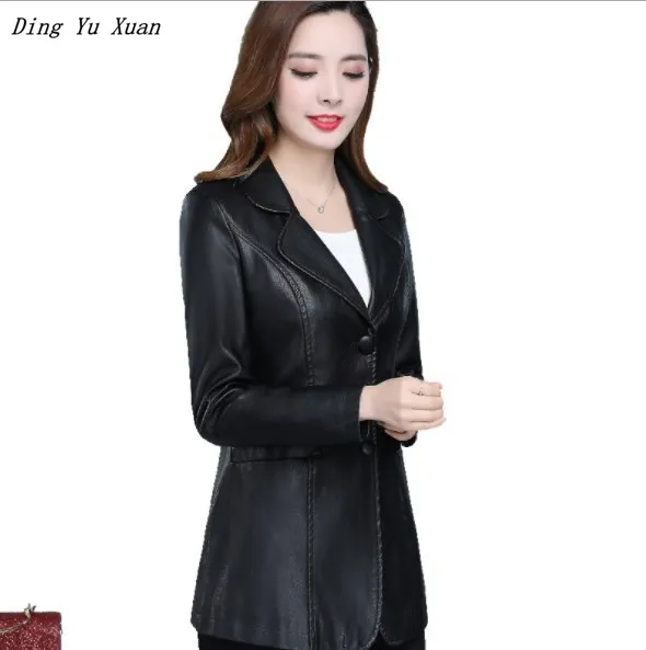 

Plus Size Faux Leather Short Jacket Coat Women Slim Fit Pu Leather Oversize Blazer Black Red Spring Autumn Blazer Mujer 5XL 6XL