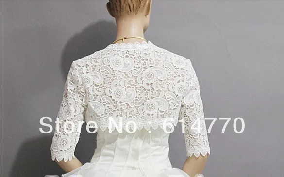 2014 hot sale custom-made wholesale free shipping half sleeve lace wedding jackets J428 | Свадьбы и торжества