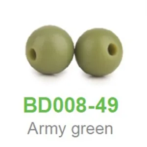 Army Greey Chengkai 50 шт. силиконовые бусины 12 мм Экологичное Сенсорное ожерелье-прорезыватель пищевого класса Мама Кормящих DIY Ювелирные изделия Детские трофеи - Цвет: Army Greey
