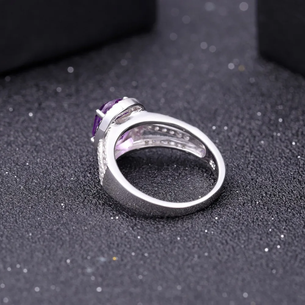 GEM'S BALLET 1.79Ct Natural Purple Amethyst Birthstone Ring Pure 925 Sterling Silver Oval Gemstone Fine Jewelry For Women | Украшения и