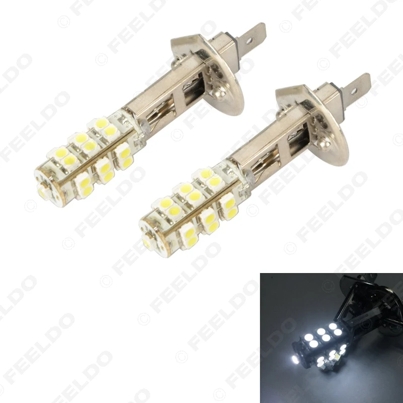 FEELDO 20 шт. чисто белая автомобильная светодиодная лампа 3528 Чип 25SMD H1