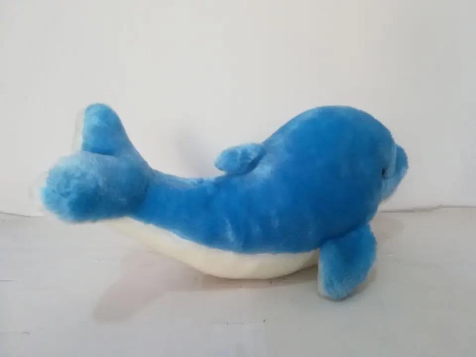 Большой плюшевый игрушечный dolphin голубой 38 см мягкая подушка подарок на день