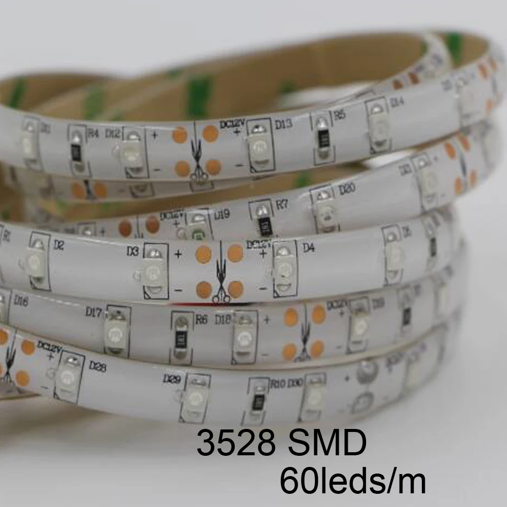DC12V 5 м водонепроницаемый ультрафиолетовый УФ 395 405nm луч 3528/5050 SMD Светодиодная