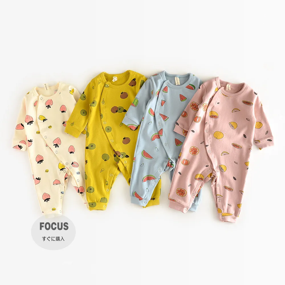 Fruit Hamburger Print Baby Rompers Cute Summer Spring Autumn Boys Girls Clothing Infant Ropa Children's Cartoon Jumpsuit | Детская