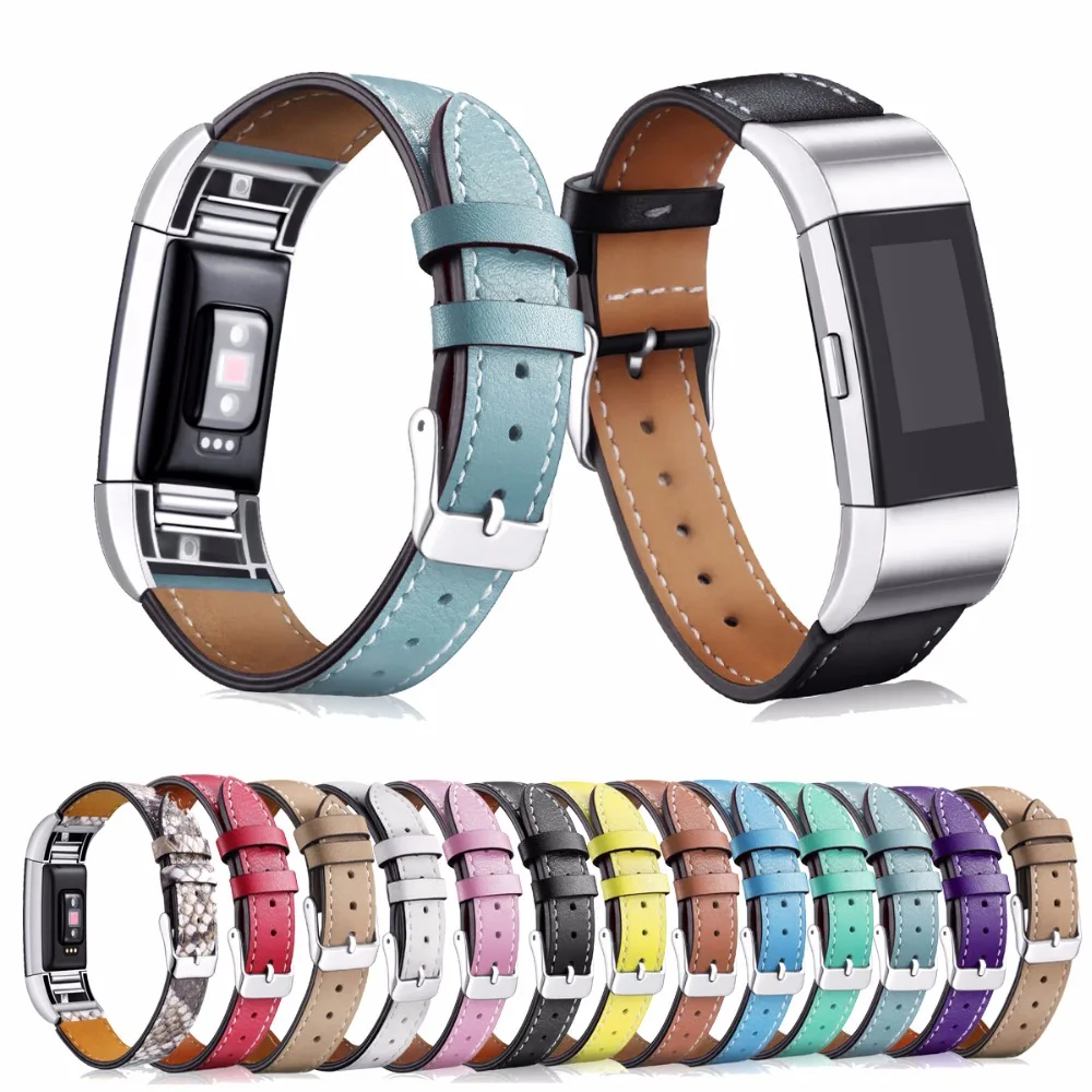 Для Fitbit Charge 2 HR сменные полосы Классический Браслет из натуральной кожи с