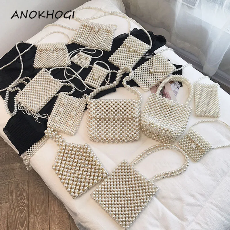 Ручной Работы Lady beaded жемчужные сумочки Для женщин вечерние Модные Сумки из