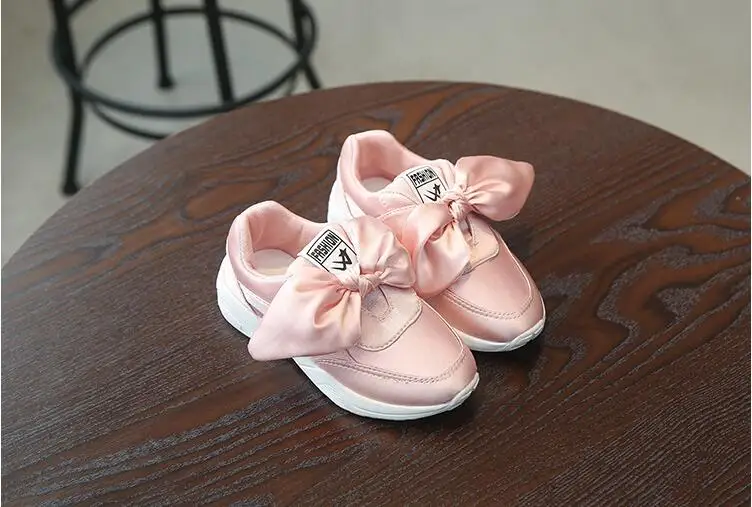 2019New fashion children's shoes spring and autumn girl's bowknot recreational shoes children's shoes breathable athletic shoes