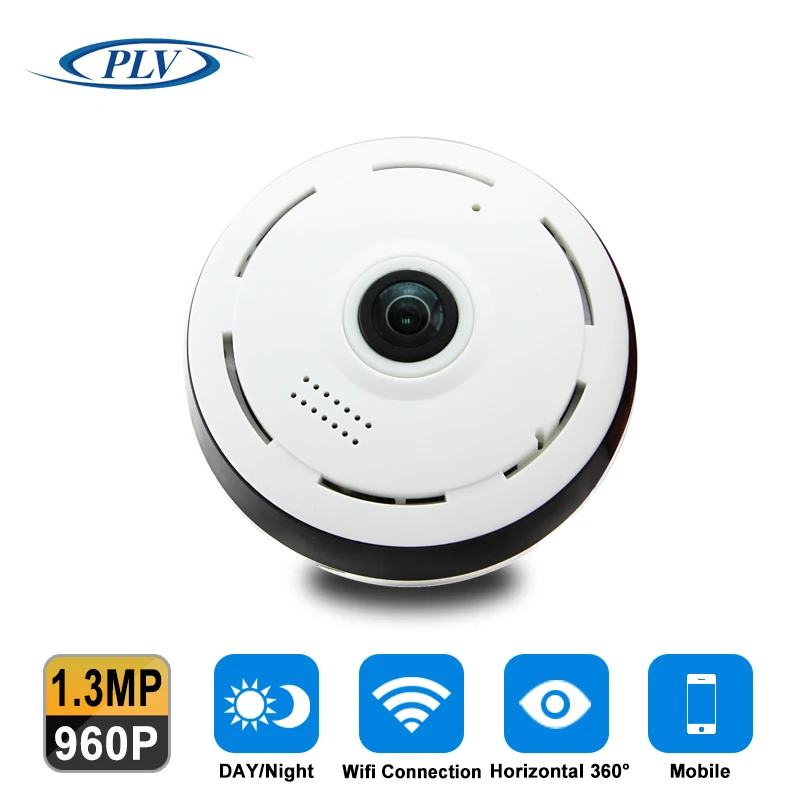 Новый PLV WI-FI IP Камера 360 Fisheye панорамный купол 1.3MP 960 P CCTV Ночное Видение