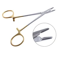 gold handle needle holder with scissors needle clamp surgical suture instrument for embedding double eyelid surgery forceps