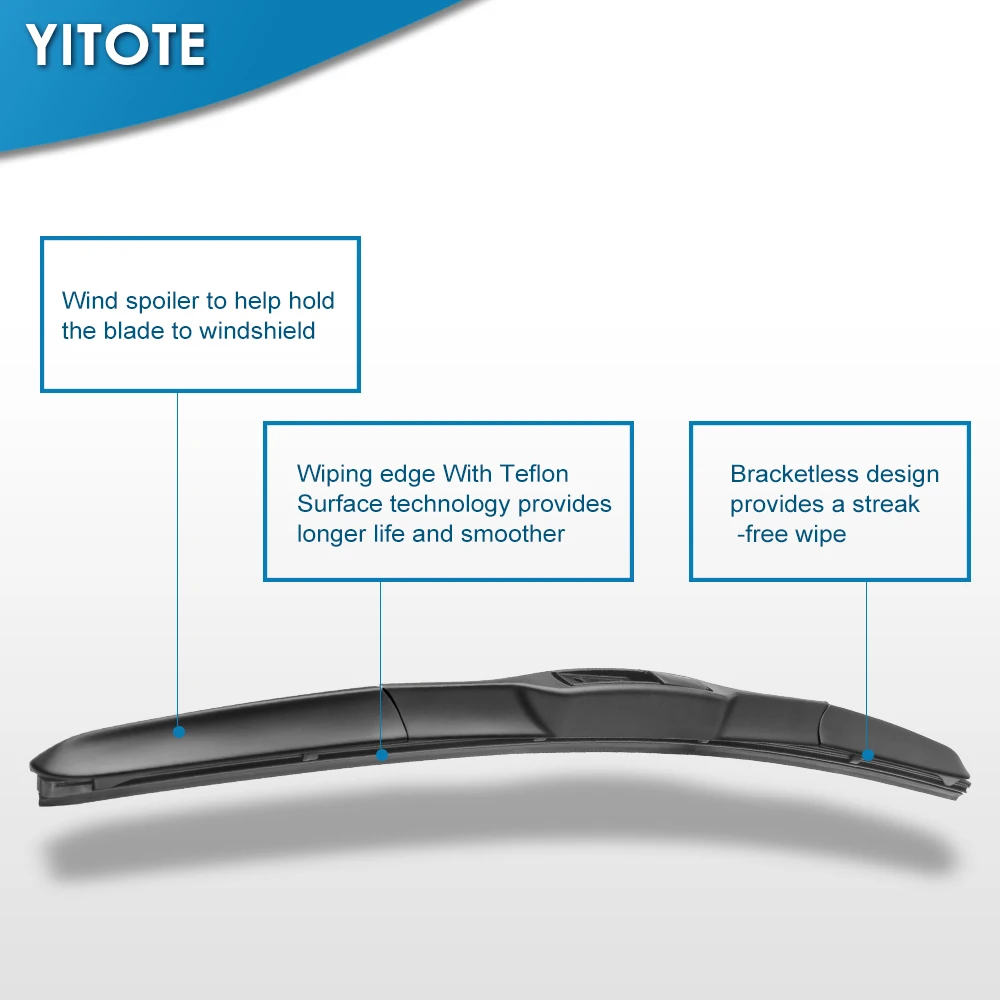 YITOTE лобовое стекло гибридные стеклоочистители для Daewoo Lanos Fit Hook Arms 1997 1998 1999 2000 2001
