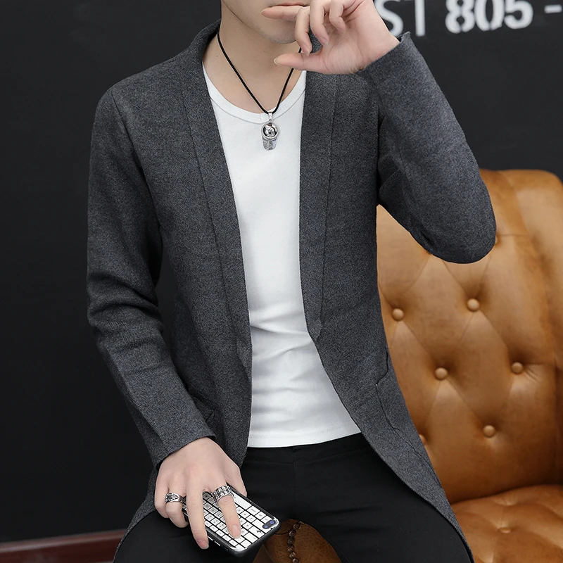 

Men pring Autumn fashion New Casual Wool Cardigan Sweater Men Fashion Warm Soft Knit Outwear youth Coat Sweater