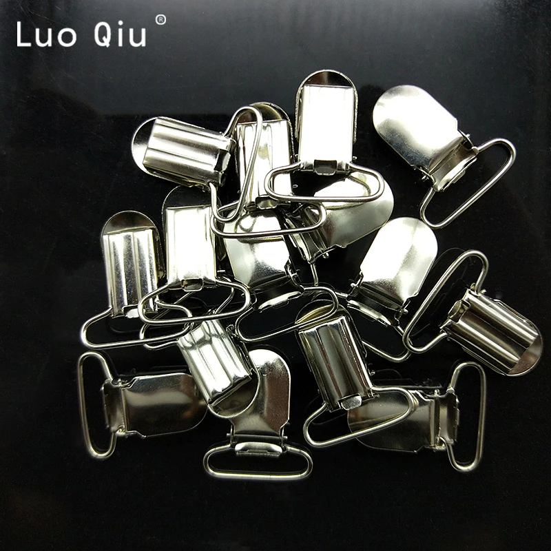 

Metal Round Pacifier Suspender Clips Holders For Project Craft 100 pcs Stainless iron Suspenders clip Garment Clips