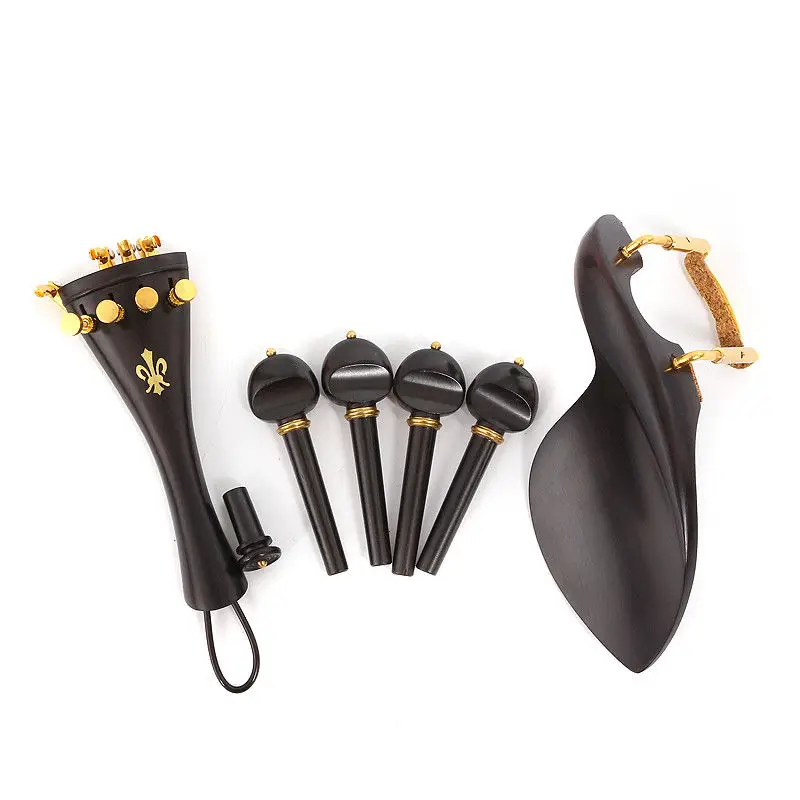 1 Набор скрипичный набор аксессуаров 4/4 Ebony Скрипка задняя часть Peg Chin rest тонкий