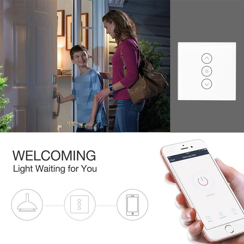 Wifi умный настенный сенсорный выключатель света стандарт США приложение