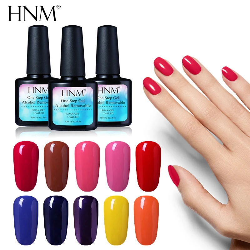HNM 10 мл Гель лак One Step 3 в 1 УФ светодиодный алкоголя био Гели Soak off для ногтей Lucky