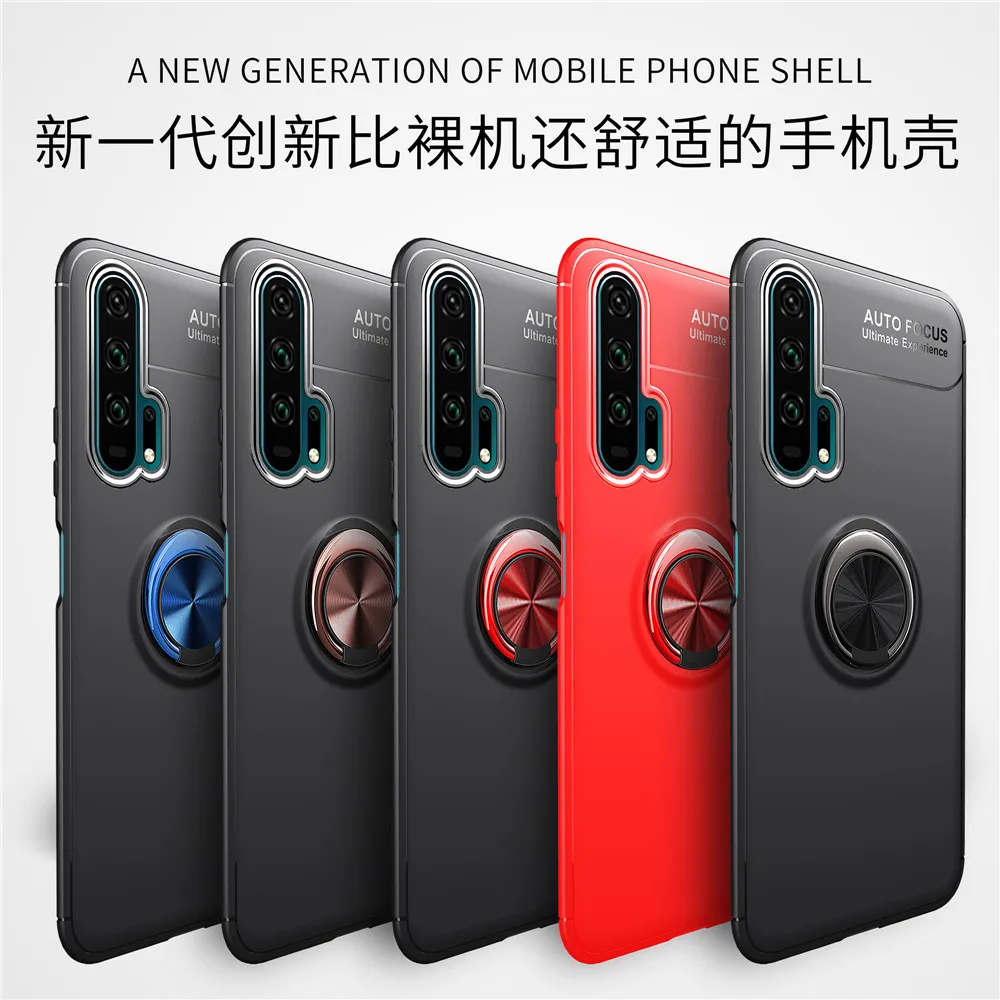 Чехол KDTONG для Huawei Honor 20 Pro роскошный мягкий силиконовый чехол с магнитным кольцом |
