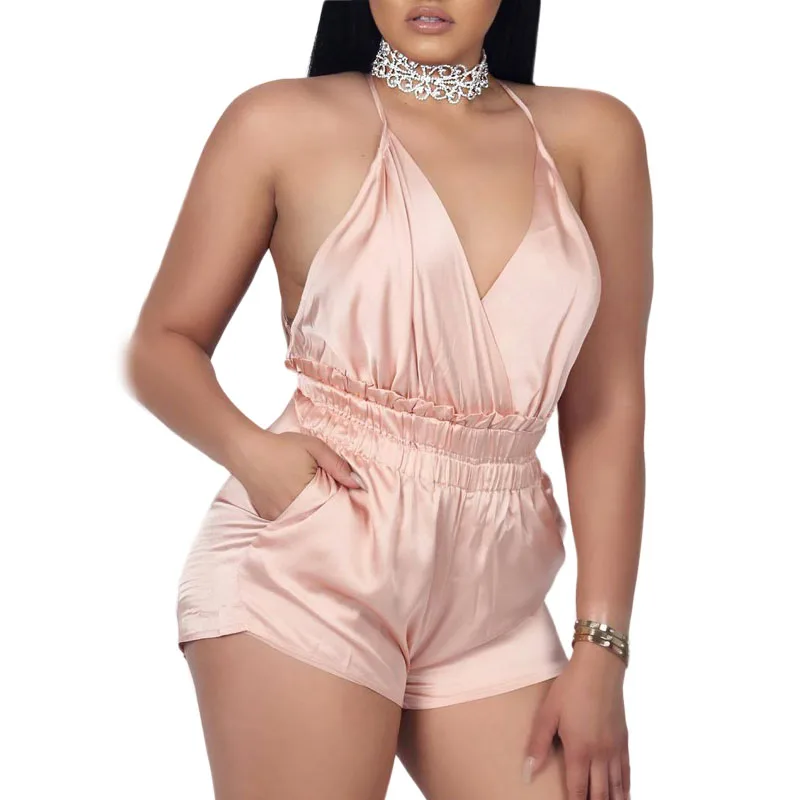 Сексуальная Женщин V-образным Вырезом Playsuit Дамы Комбинезон Summer Party Женщины Шорты