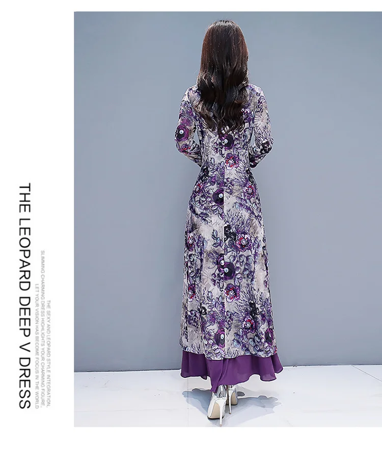 Современное женское длинное платье Qipao из Вьетнама AoDai, весна, элегантные тонкие китайские платья, женское вечернее платье, Размеры S-4XL