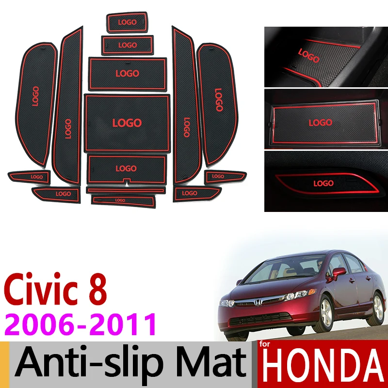 Противоскользящий коврик для ворот Honda Civic 2006 2011 8 го поколения резиновые