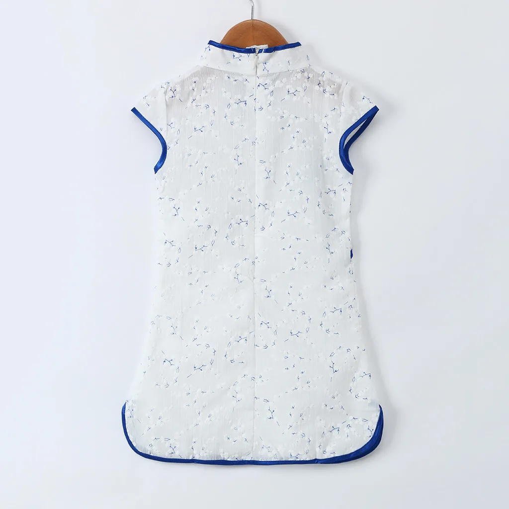 SAGACE Cheongsam Qipao Kids Girl Dress Summer Elegant Chinese Style Floral Print Sleeveless | Детская одежда и обувь