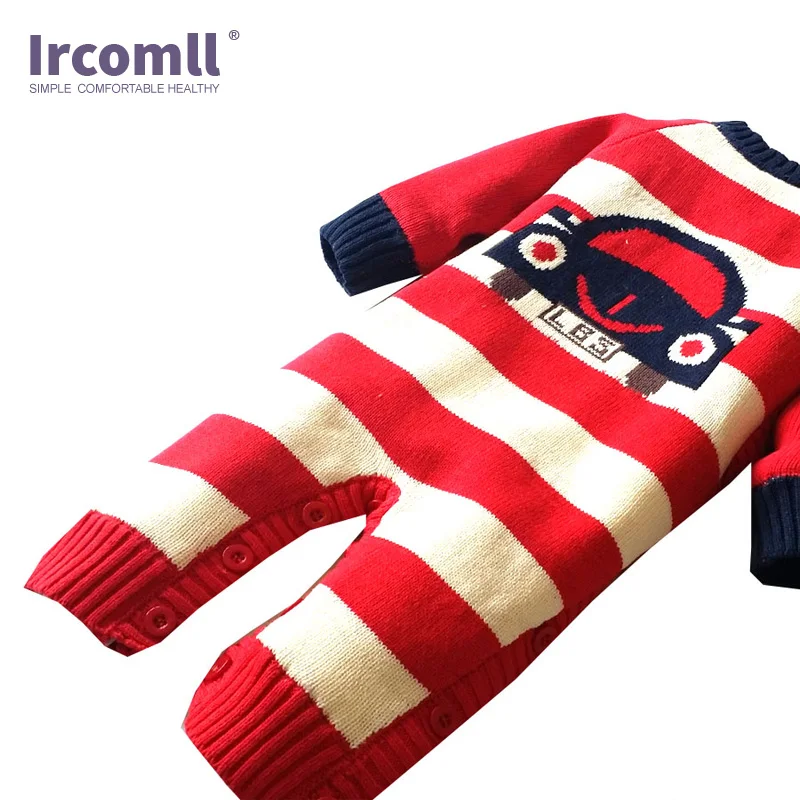 Ircomll теплый флисовый Детский комбинезон для новорожденных вязаный свитер