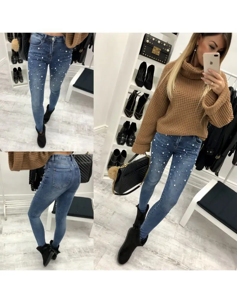 Womencasual пикантные рваные синий обтягивающие джинсы обрушенное Тонкий джинсовые
