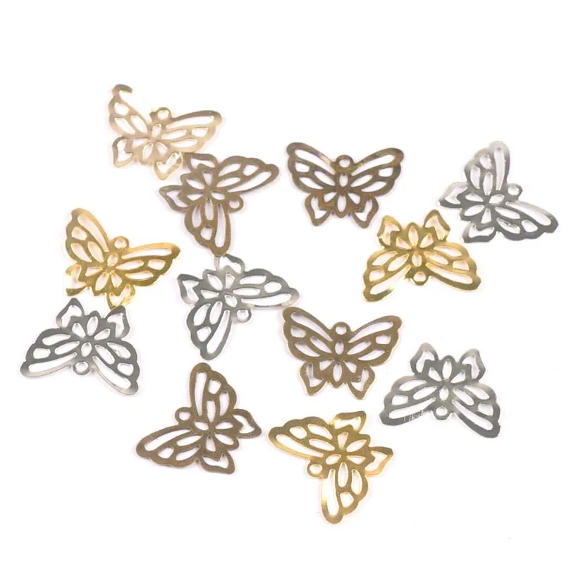 

50pcs mix Filigree Butterfly Wraps Connectors Metal Crafts Gift Decoration DIY Findings Scrapbooking craft ykl0754