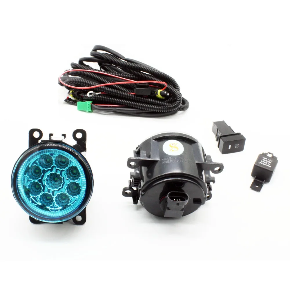 

H11 Wiring Harness Sockets Wire Connector Switch + 2 Fog Lights DRL Front Bumper LED Lamp Blue Lens For Acura ILX sedan 4 door