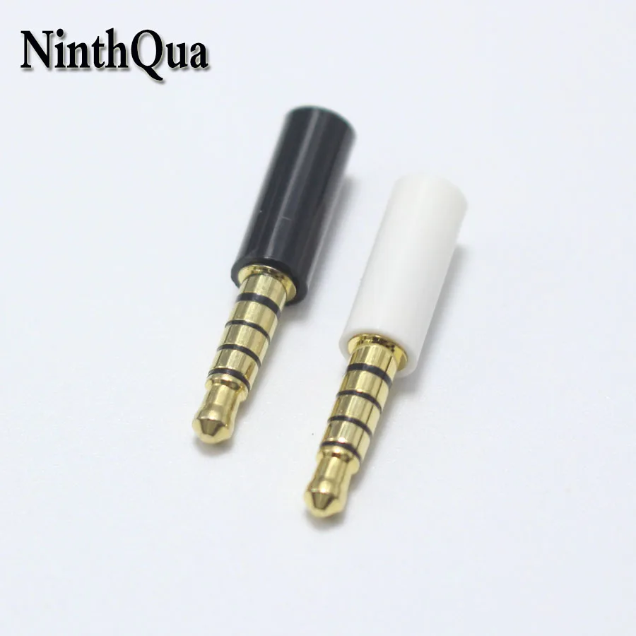 1pcs 3.5mm 5pole Stereo Plug White Black Gold-plated DIY Repair Headphone Male Plugs Audio Cable Connector for Sony OD4.0mm2 |