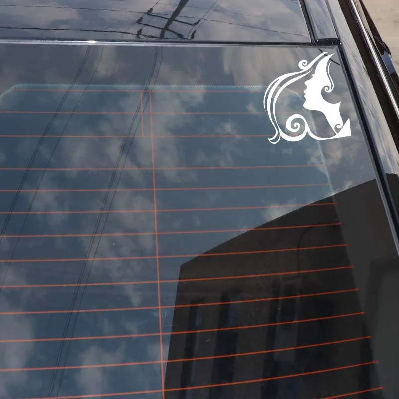 

YJZT 11.7*12CM Artistical Graceful Girl Car Sticker Fashion Funny Design Black/Silver Zero Defect Vinyl Decal C20-0652