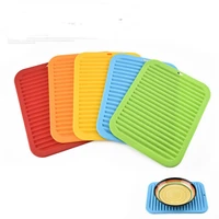 folderable rectangular silicone heat insulation mat cup mug dish coaster dinner table kitchen tools