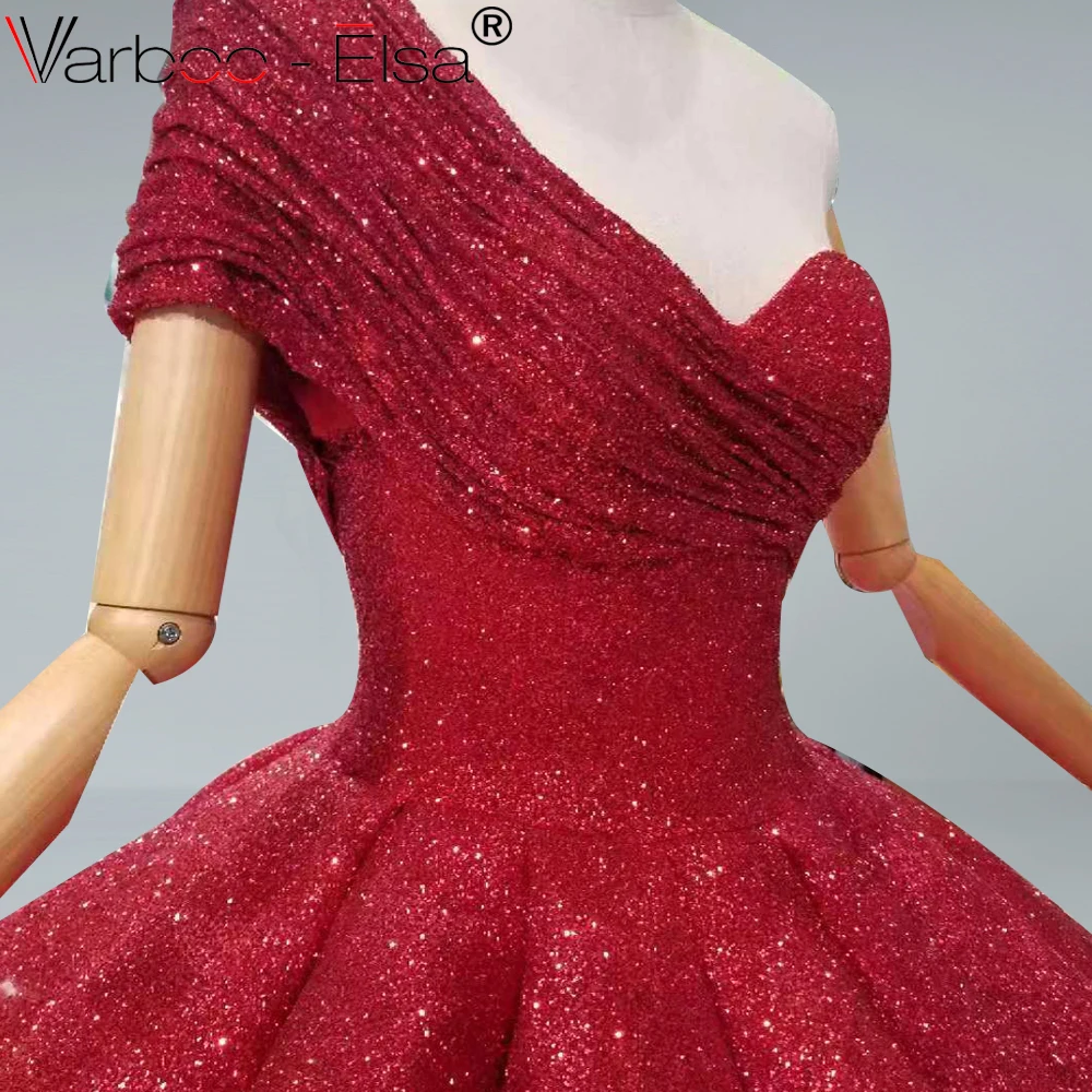 VARBOO_ELSA роскошное бальное платье вечернее 2019 блестящий красный Кафтан Дубай