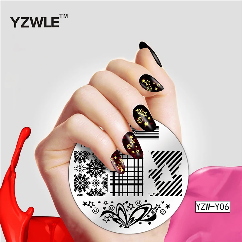 

Rose Flower Leopard Lace Nail Art Stamping Template Image Plate YZWLE 2021 Newest Nail Stamping Plates Manicure Stencil Set