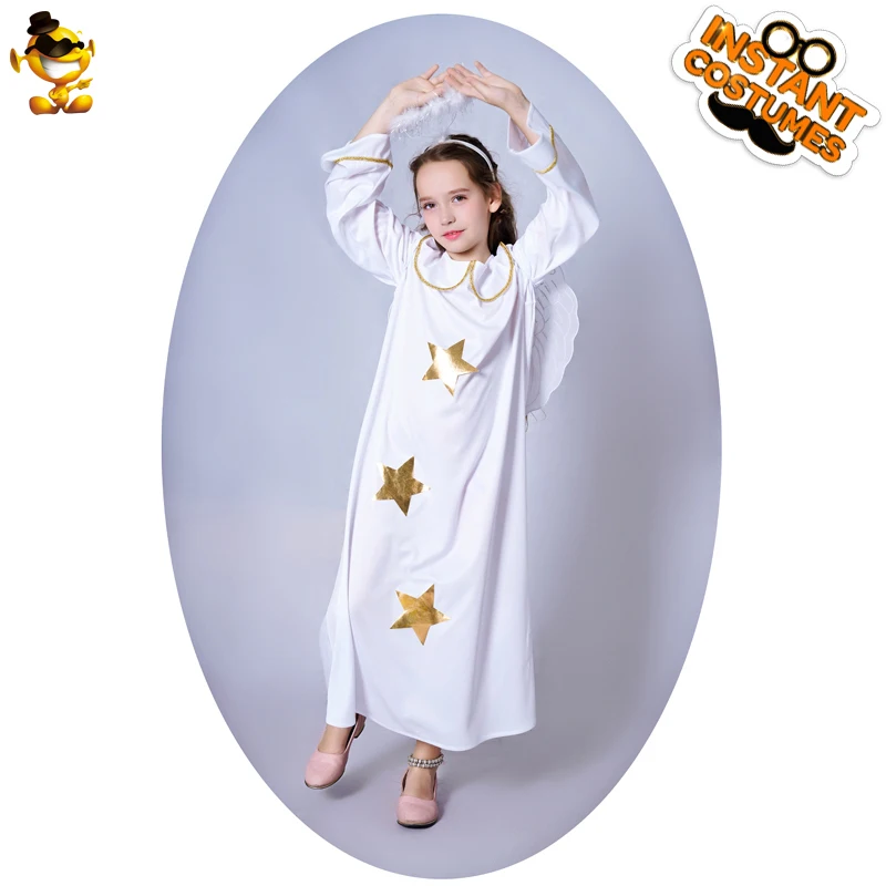 DSPLAY/ стиль, костюм ангела для девочек, детское белое нарядное платье на Хэллоуин, костюмы для рождественской вечеринки для девочек