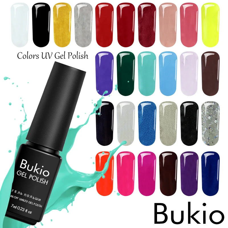 Bukio украшения для ногтей 29 чисто Цвета гель Лаки все маникюра Uv Гель Постоянный