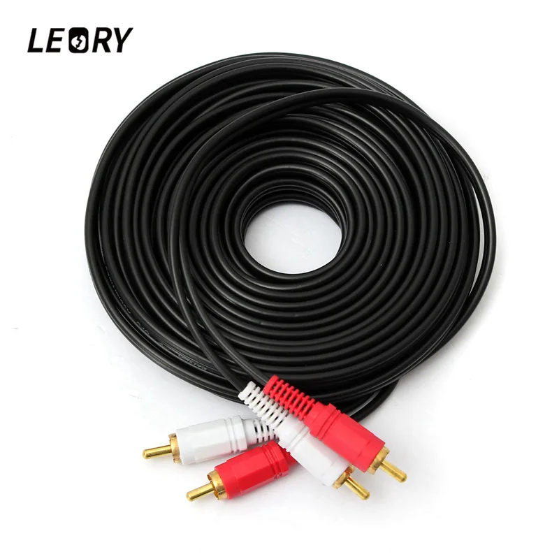 LEORY 10 м 2 RCA к покрытые золотом домашние Театр Аудио Видео двойной стерео в