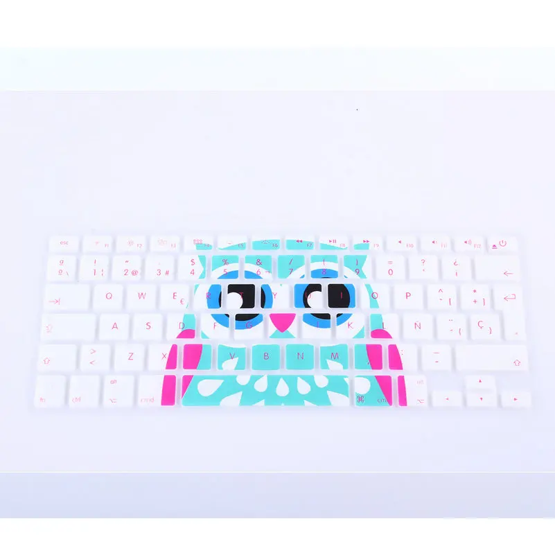 

Чехол для клавиатуры с европейскими испанскими шрифтами и животными, защитный силиконовый чехол (20 шт.) для всех ноутбуков MacBook Air 13 Pro 13 15 Retina