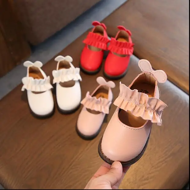 Single shoes 2018 autumn female baby cute cherry small princess tendon soft bottom non-slip toddler |