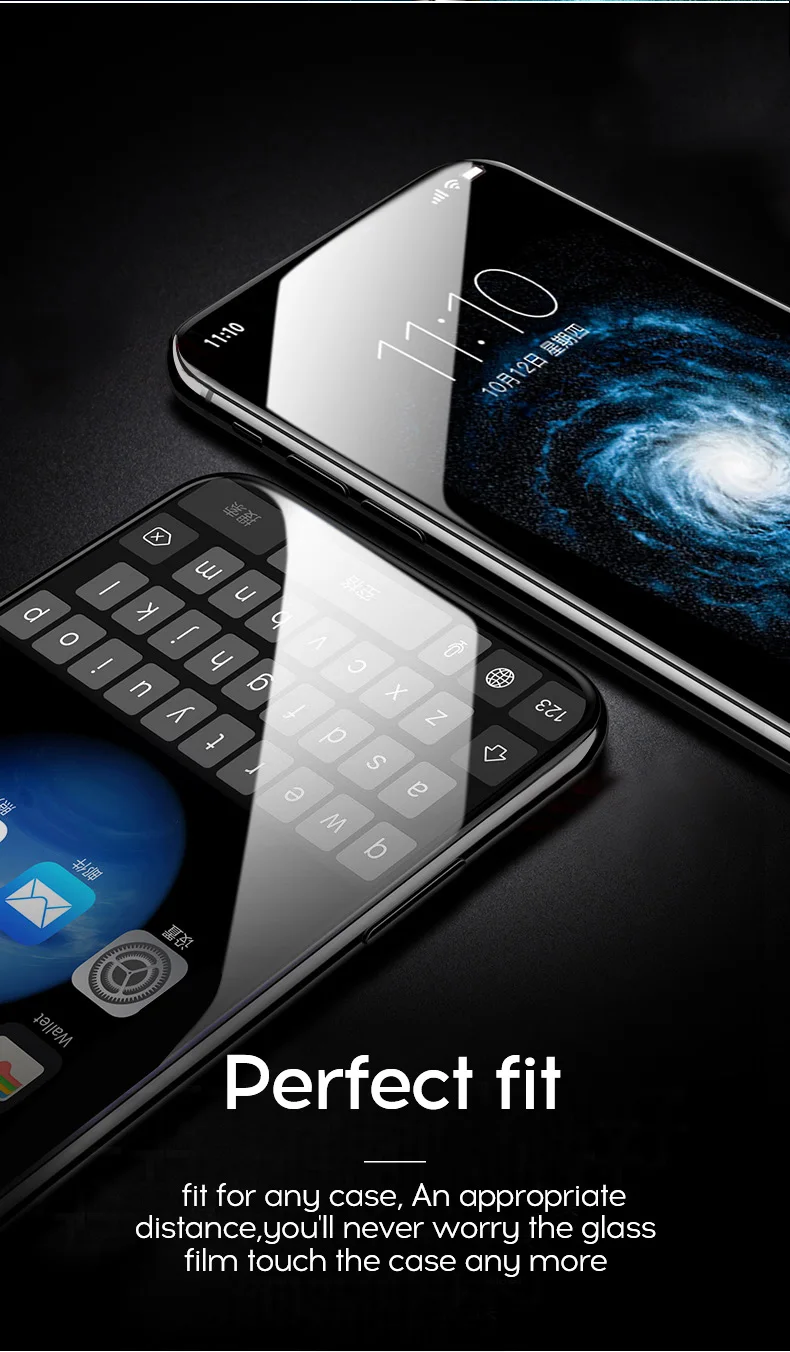 Полное покрытие 11D Закаленное стекло пленка для iPhone 7 8 7plus X XR XS MAX с 9H анти-синий светильник круглый изогнутый край протектор экрана