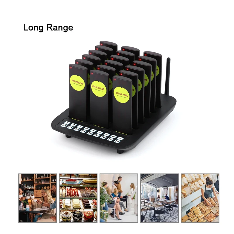 Pagers Calling Systems Pager Fast Food Restaurant Vibrate Guest Long Range Number Waiting Coaster Paging System | Компьютеры и офис