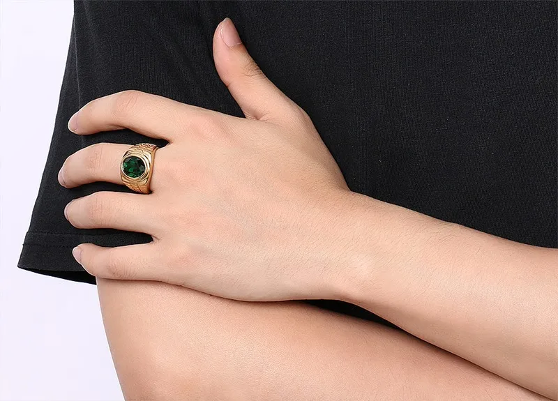 Прямая поставка мужское обручальное кольцо t золотого цвета из нержавеющей стали