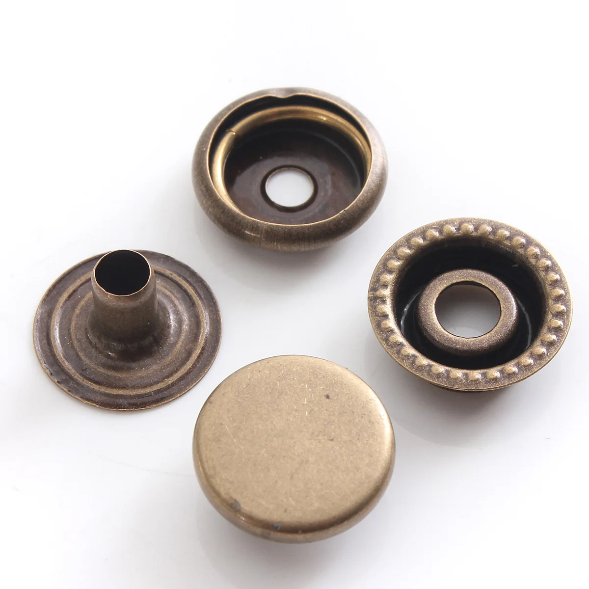 Antique Brass 15 шт. 12/15/17 мм металлические застежки Пресс Сменные пуговицы Poppers кожи ремесла джнисовая пуговица одежды аксессуары «сделай сам» - Цвет: Antique Brass