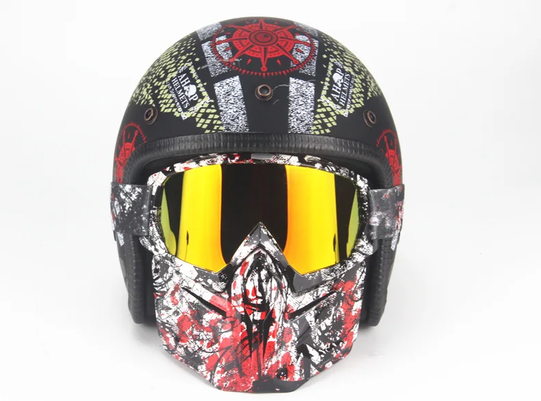 3/4 шлемы moto rcycle ретро с открытым лицом винтажные Racer Cascos moto rcycle шлем с goggle mask