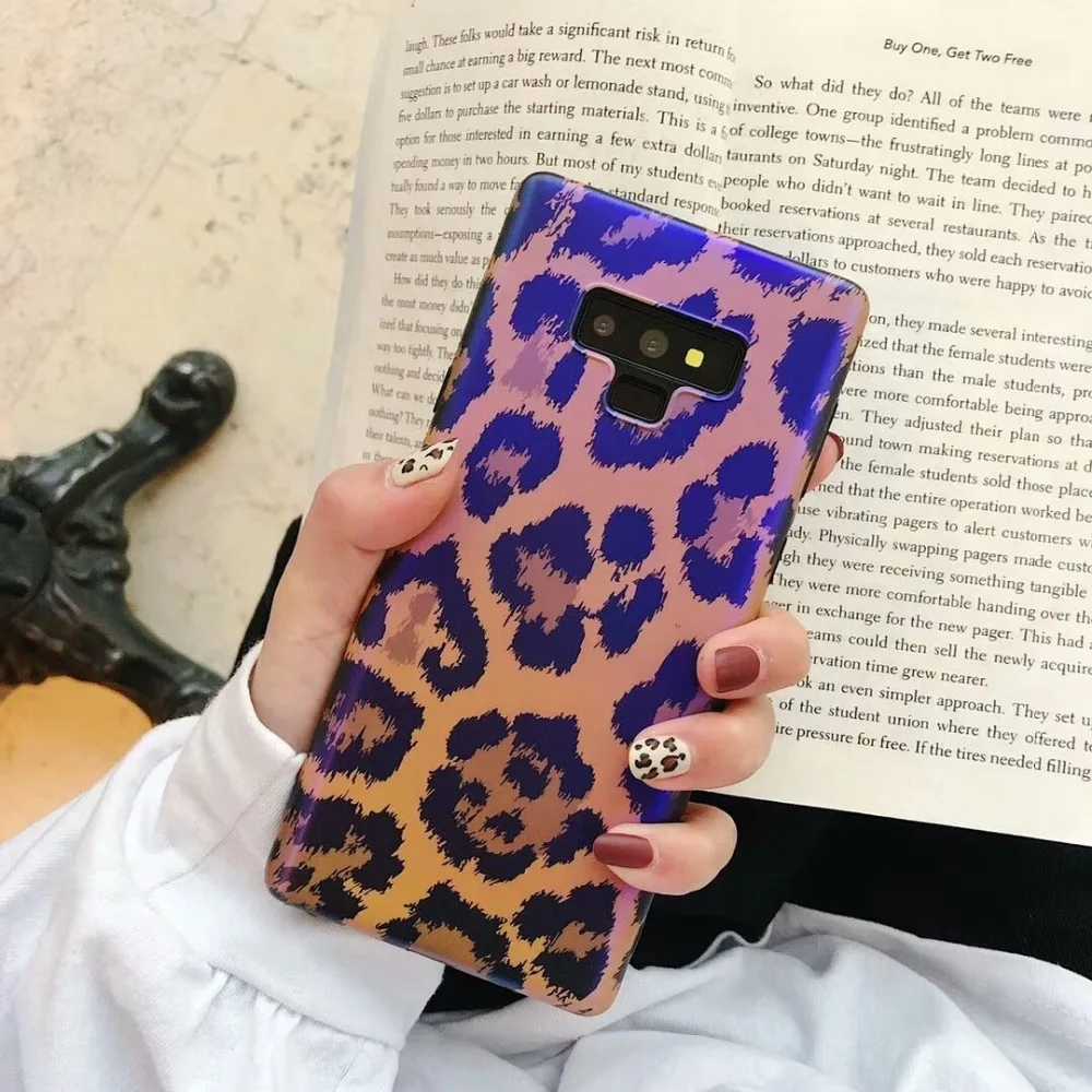 Blue Ray Леопардовый Чехол матовый для samsung Galaxy Note 8 S9 S9+ Мягкие TPU чехол для samsung S8+ примечание 9 S7 край задняя крышка