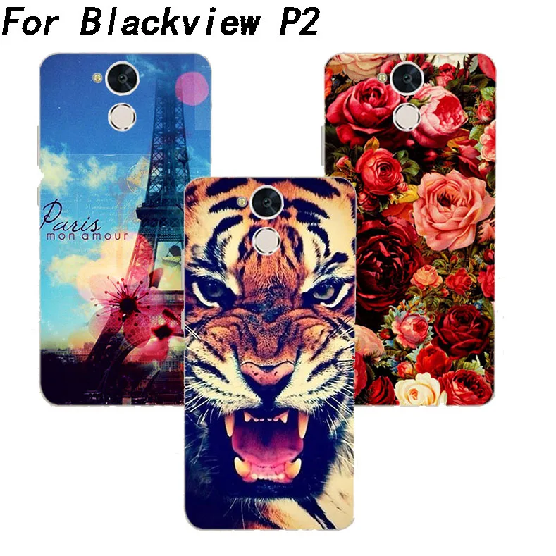 Чехол Blackview P2 Модный чехол тигр филин Роза кот Эйфелева башня силиконовый мягкий