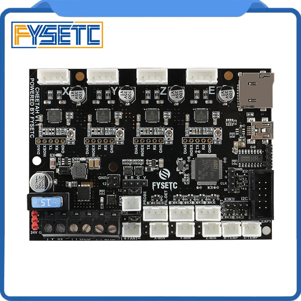 Cheetah 32bit доска TMC2209 TMC2208 Тихая плата управления с аддоном 24 В до 12 В модуль для Creality CR10 Ender-3 5 Ender 3 Pro
