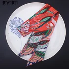 Новый дизайн, роскошный бренд, богемная тонкая маленькая сумка, саржевый шелковый шарф, женский платок, модный платок с ручкой для волос и лентой