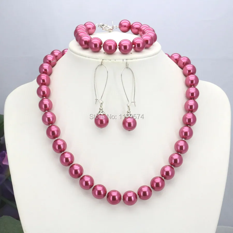 Комплект из ожерелья браслета и сережек 10 мм|necklaces bracelets earrings|set jewelrybracelet earrings |