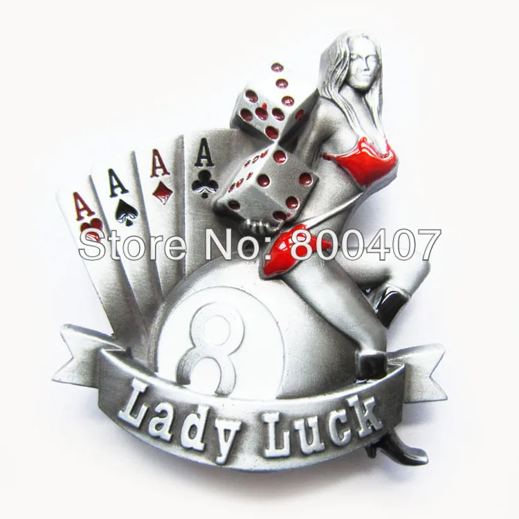 

Distribute Vintage Lady Luck Casino Gamble Belt Buckle BUCKLE-CS022 Free Shipping